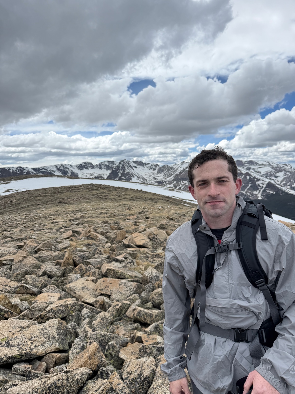 Ward Bradt hiking in snowy mountains